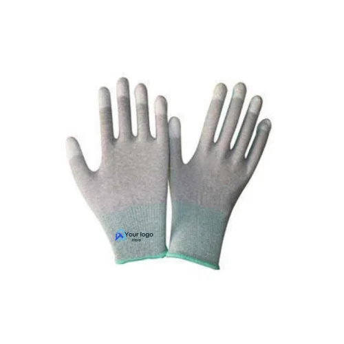 Anti-Static PU Finger Tip Coated ESD Safety Gloves with logo printed